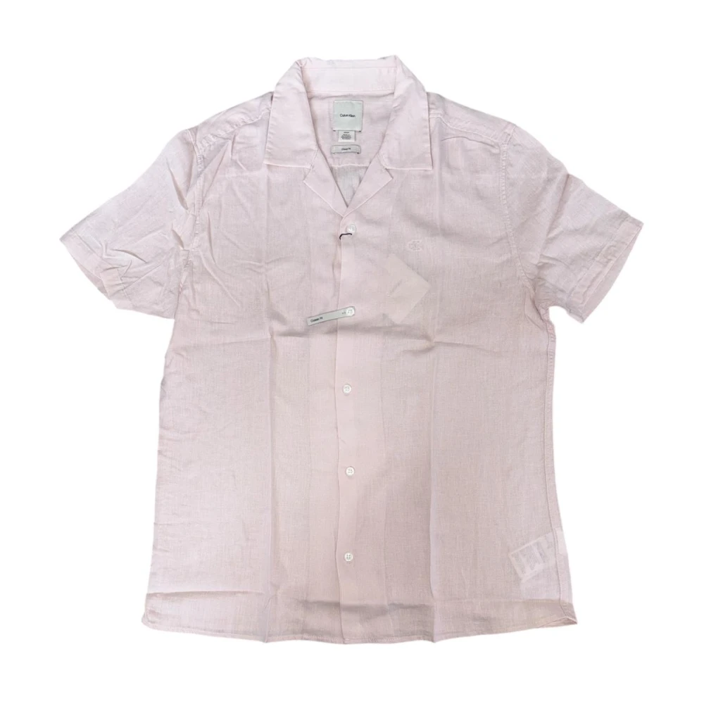 Calvin Klein Men's Beige Short Sleeve Shirts, M, Short Sleeve Shirt