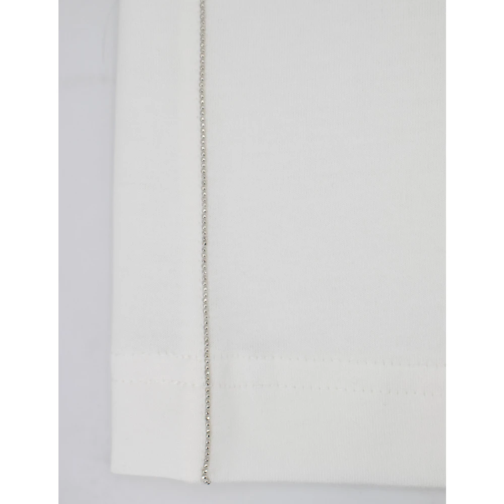 Fabiana Filippi Diamantdraad Jersey T-shirt White Dames