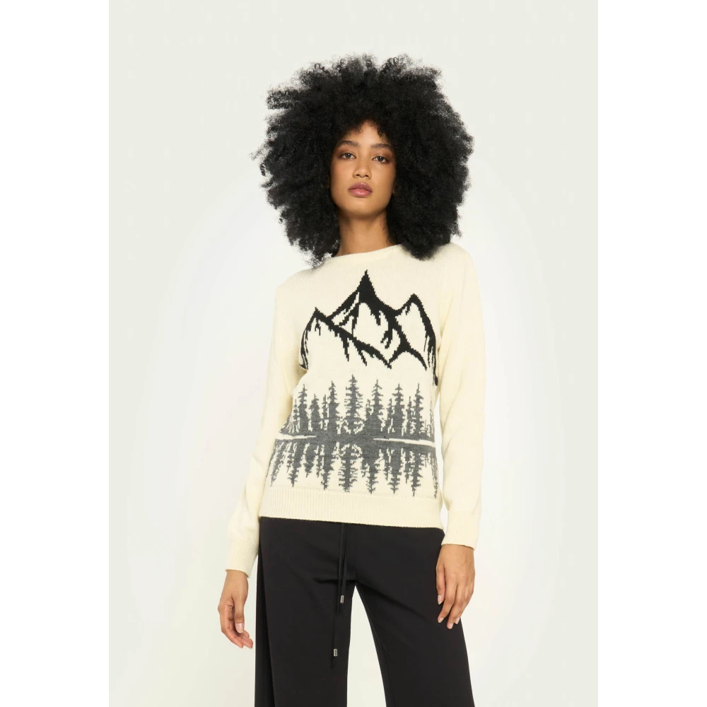 Vicario Cinque Alpen Jacquard Wollen Trui Multicolor Dames