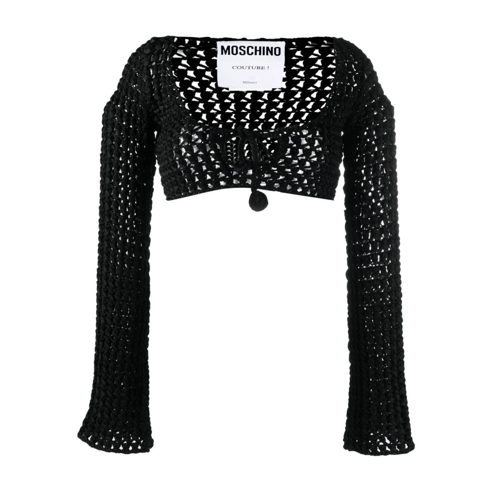 Moschino Women's Black Long Sleeve T-Shirts, M, Jumper