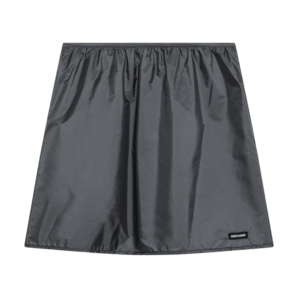 Miu Miu , Midi Skirts, Female, Gray, S, Technical Fabric Skirt