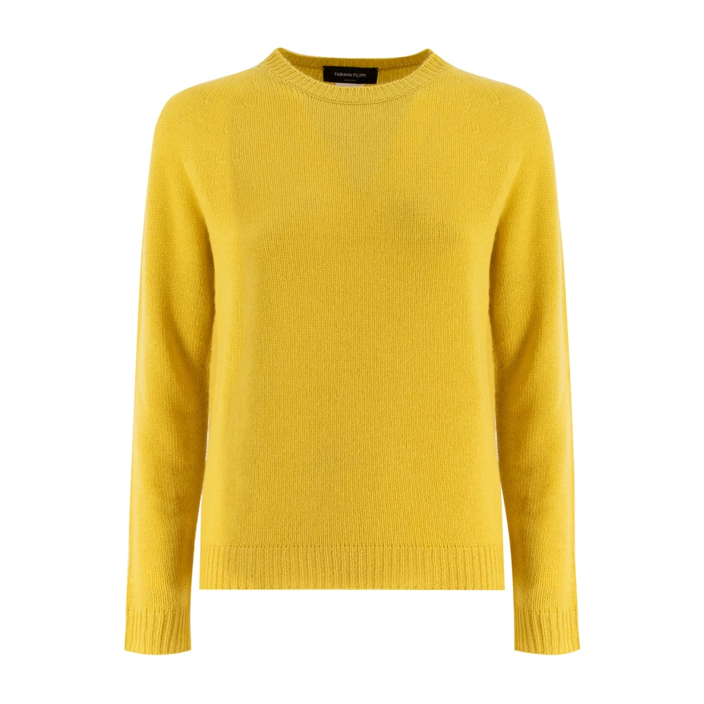 Fabiana Filippi Women's Orange Round-Neck Knitwear,, Classic Crew-Neck Jumper Medium