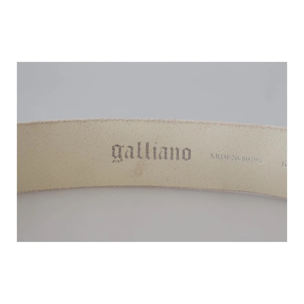 John Galliano Roze Leren Logo Ronde Gesp Riem Pink Dames