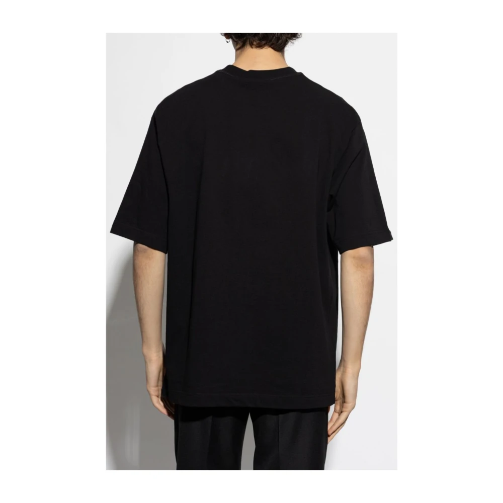Gucci Zwart T-shirt met Web Print Black Heren