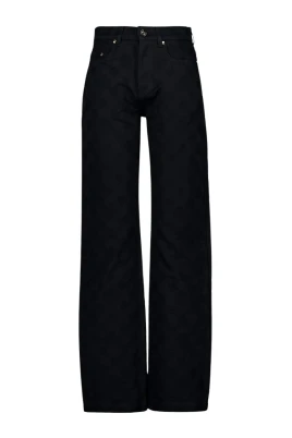 Straight Fit Monogram Denim Jeans
