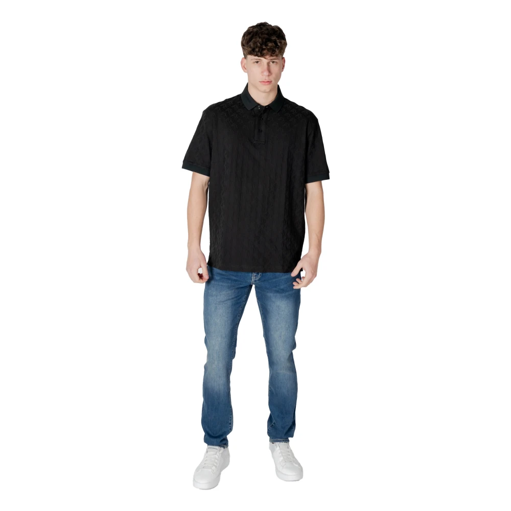 Armani Exchange Katoenen Polo Shirt Black Heren