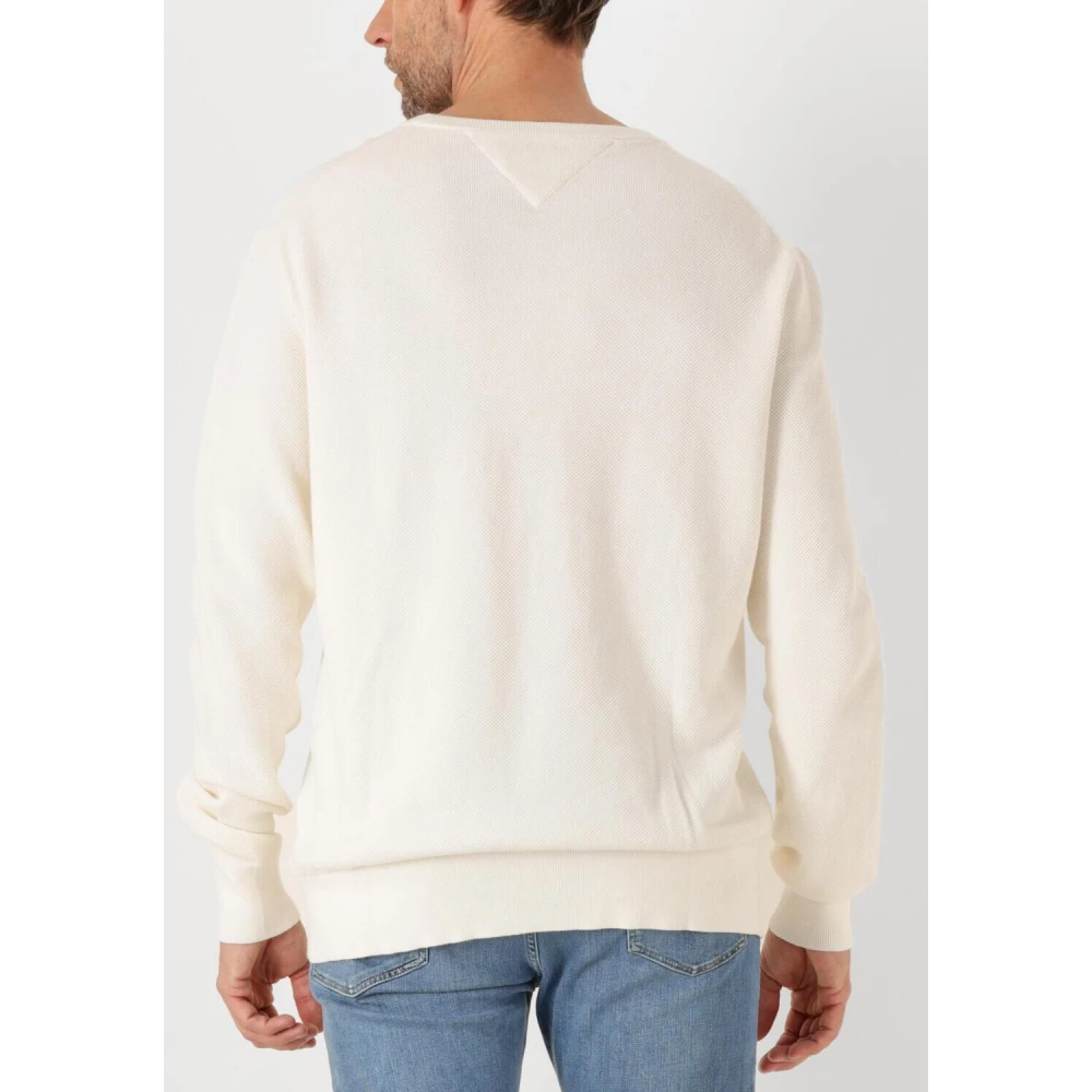 Tommy Hilfiger Gele Crew Neck Sweater Essential Structure Beige Heren