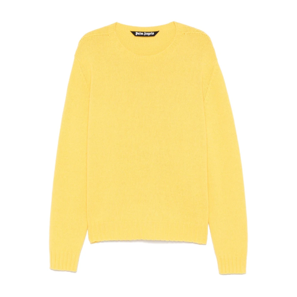 Palm Angels Zonsondergang Gele Crew Neck Sweater Yellow Heren