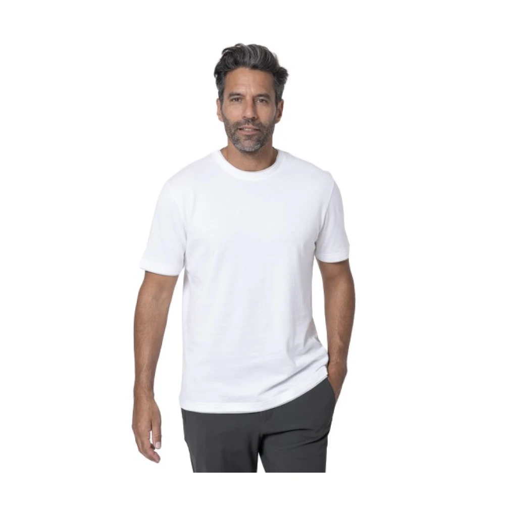 Eleventy Wit T-shirt met Greige Inzetstukken White Heren