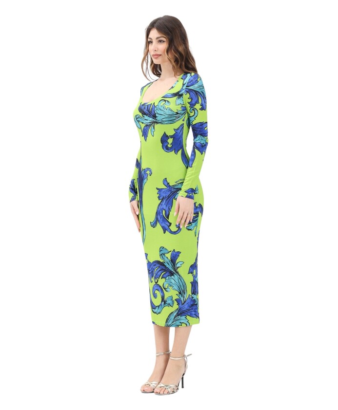 robe-midi-baroque-verte