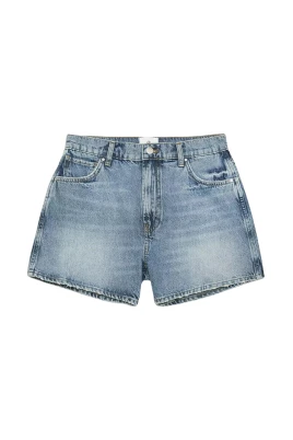 Högmidjade denimshorts