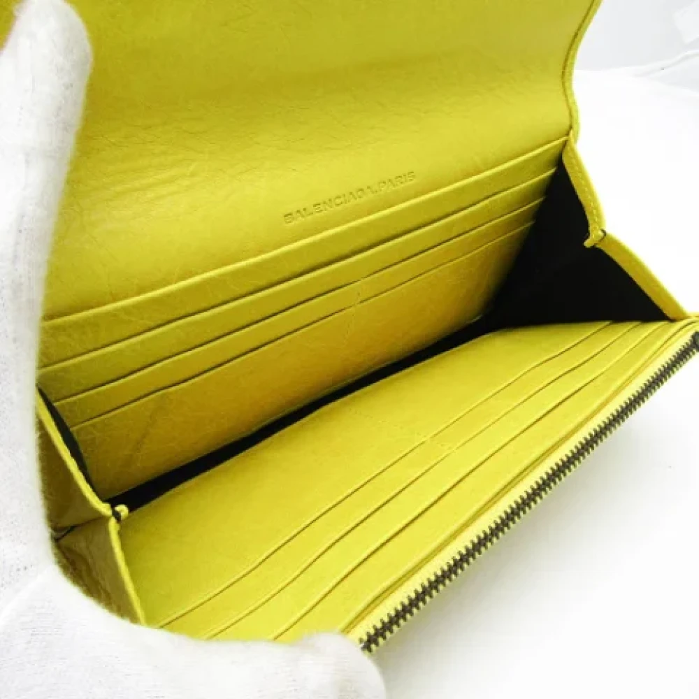 Balenciaga Vintage Pre-owned Leather wallets Yellow Dames