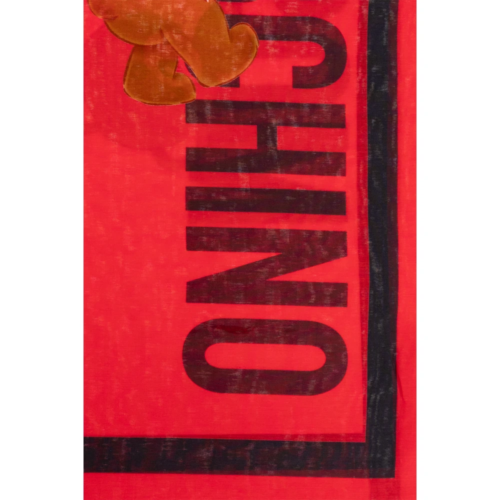 Moschino Sjaal met logo Red Unisex