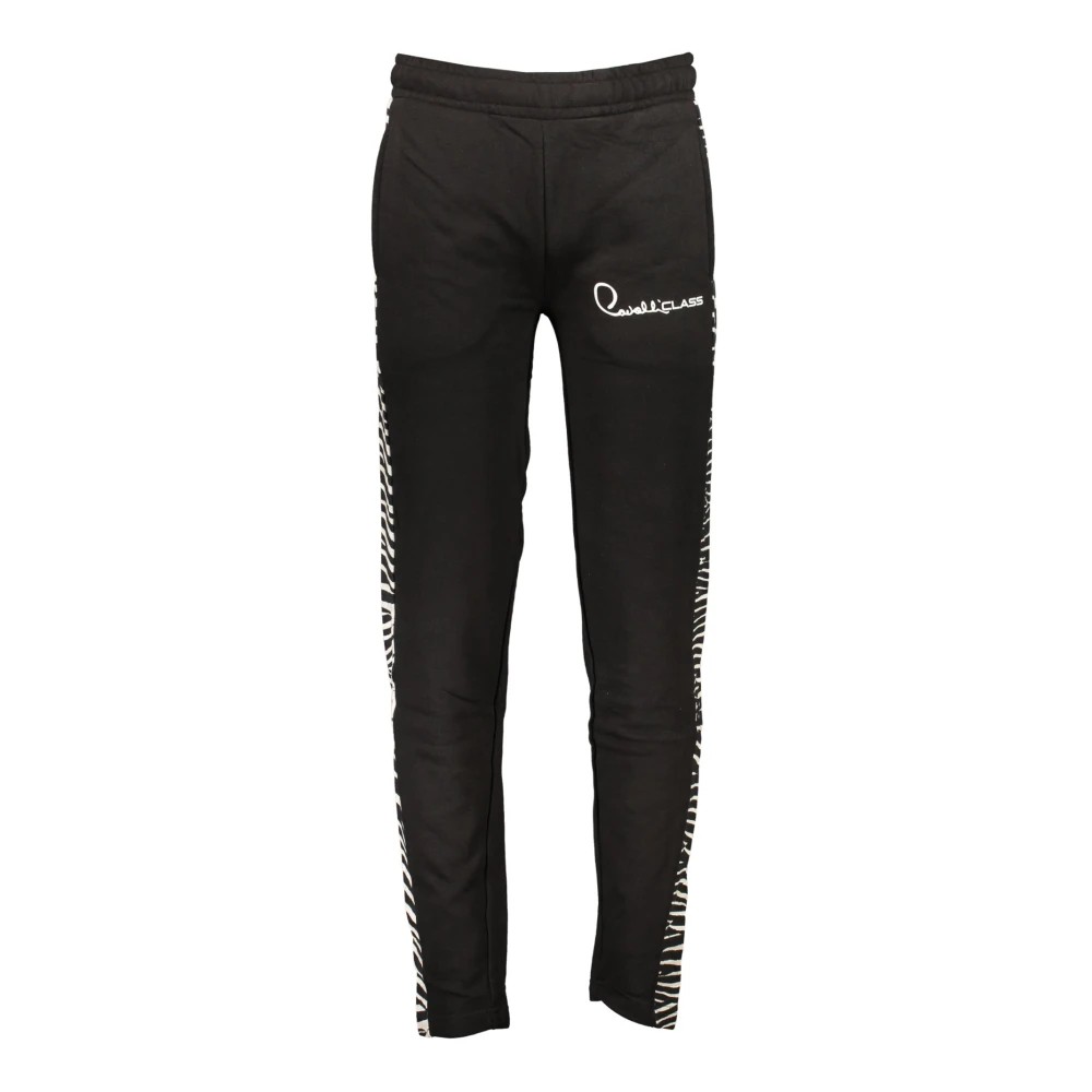 Cavalli Class Men's Black Sweatpants, L, Sporty Trousers With Elastic Waist