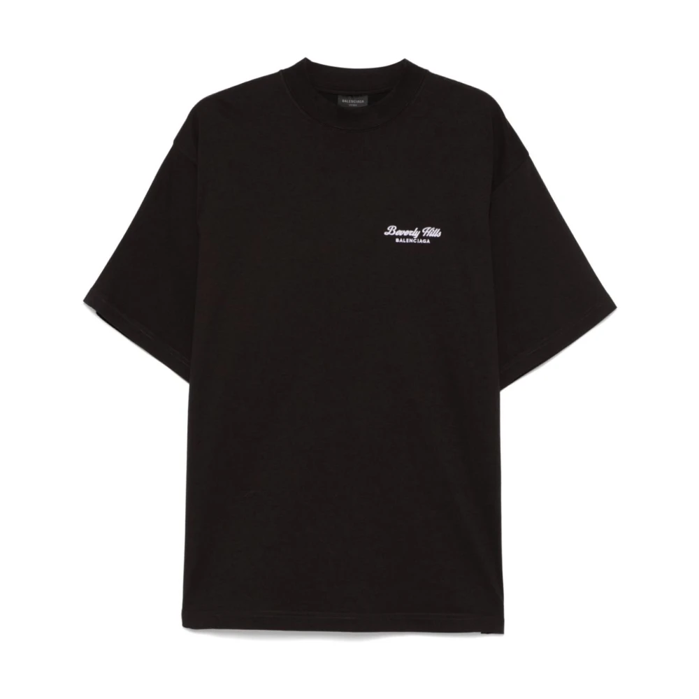 Balenciaga Zwarte Crew Neck T-shirts en Polos Black Dames