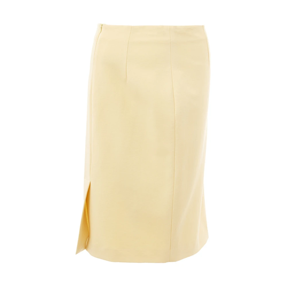 Lardini Women's Yellow Viscose Pencil Skirt