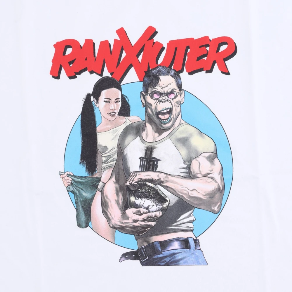 Iuter Witte Crew Neck T-shirt Logo Print White Heren
