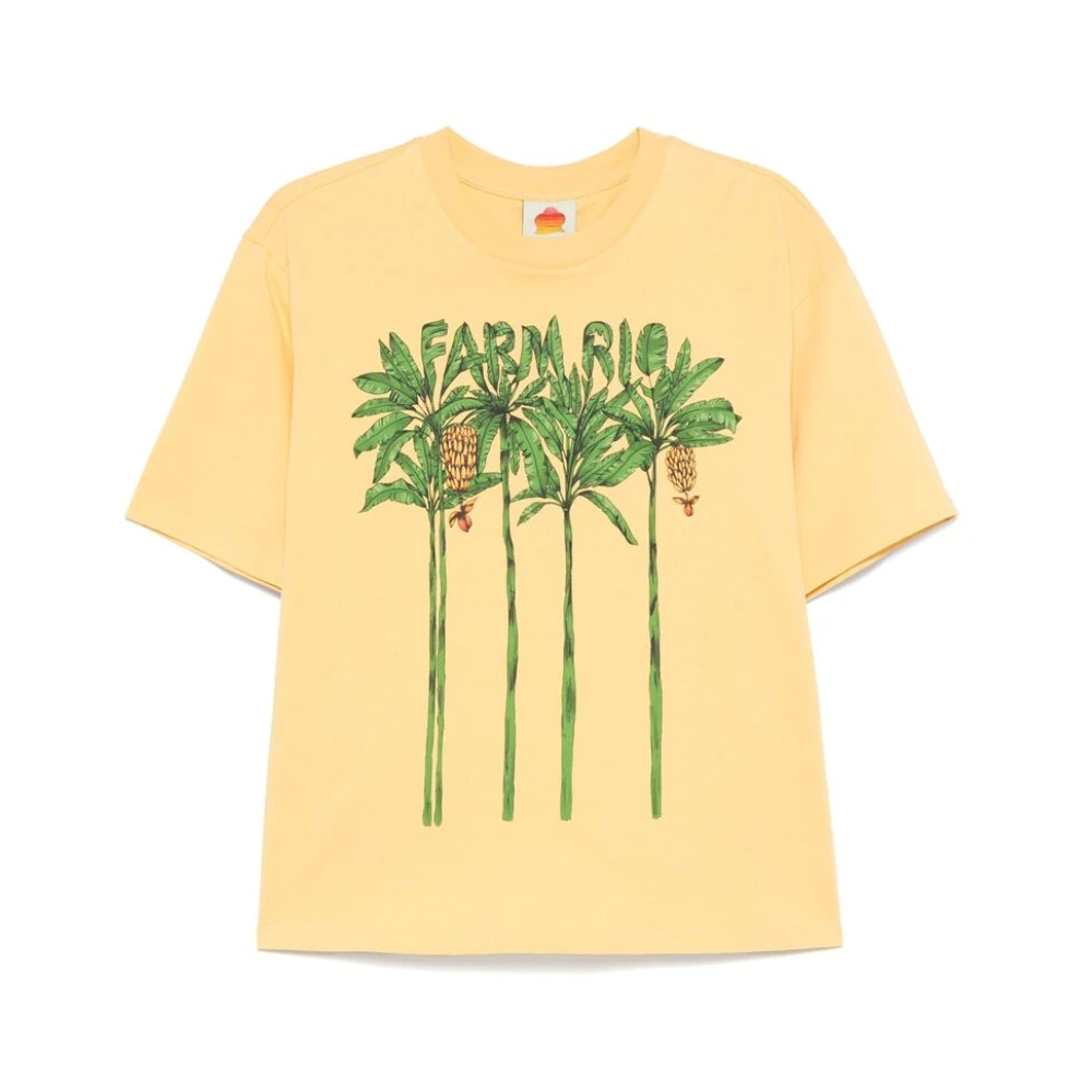 Farm Rio Gele Banaan Grafische Print T-shirt Yellow Dames