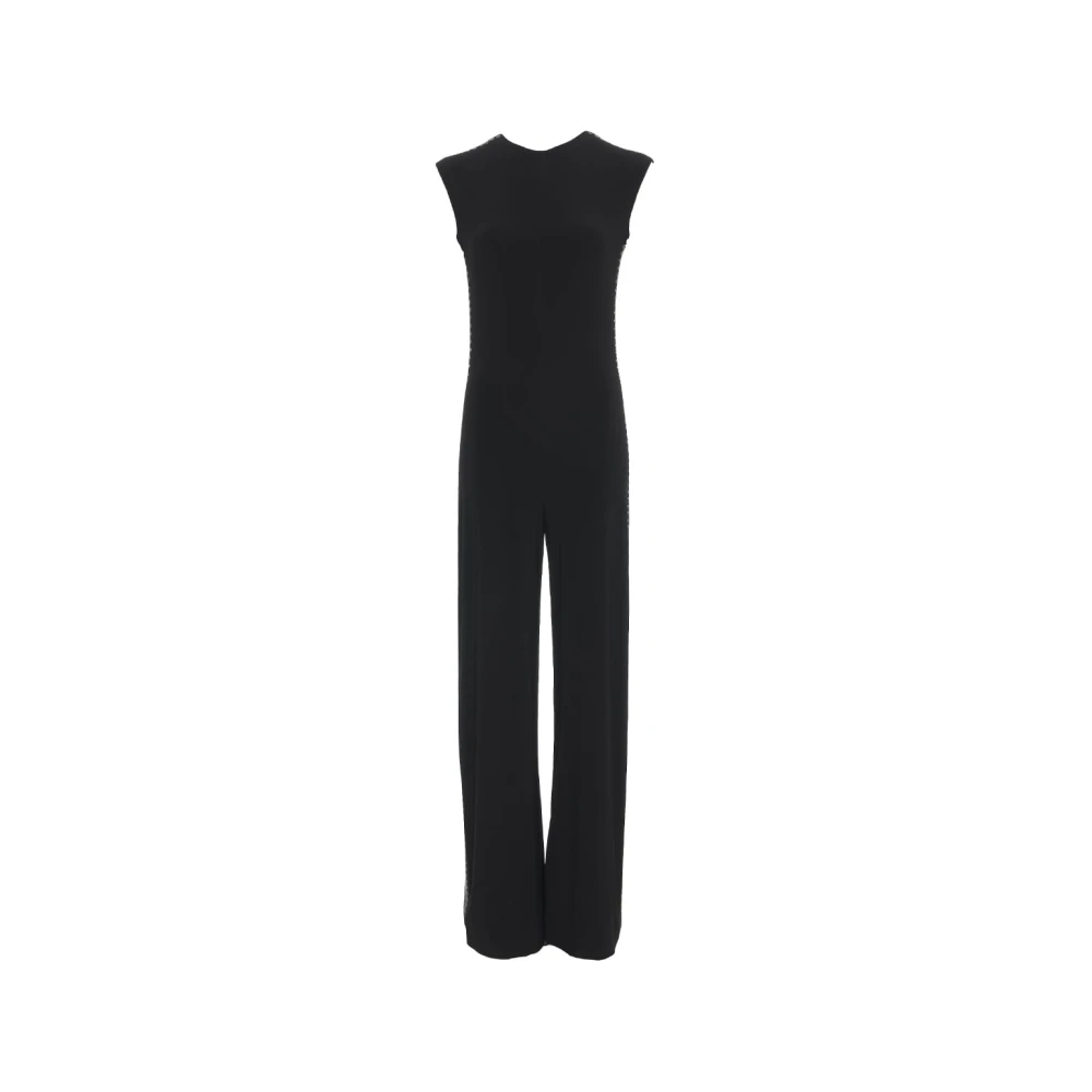 Norma Kamali Zwart Stud Detail Jumpsuit Black Dames