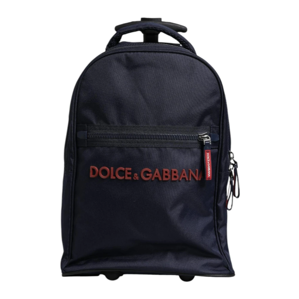 Dolce & Gabbana Kinderrugzak met wielen en verstelbare band Blue Heren
