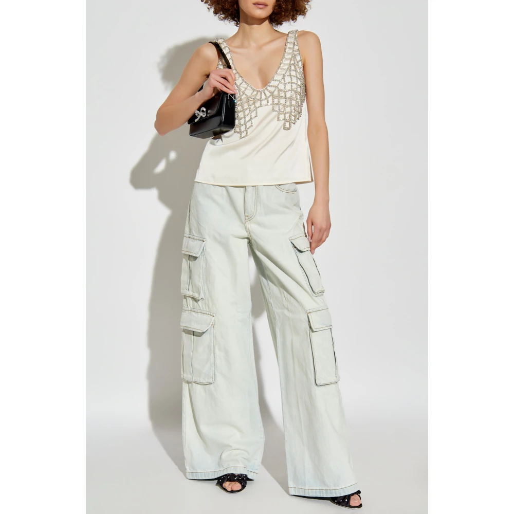 Self Portrait Mouwloze top Beige Dames