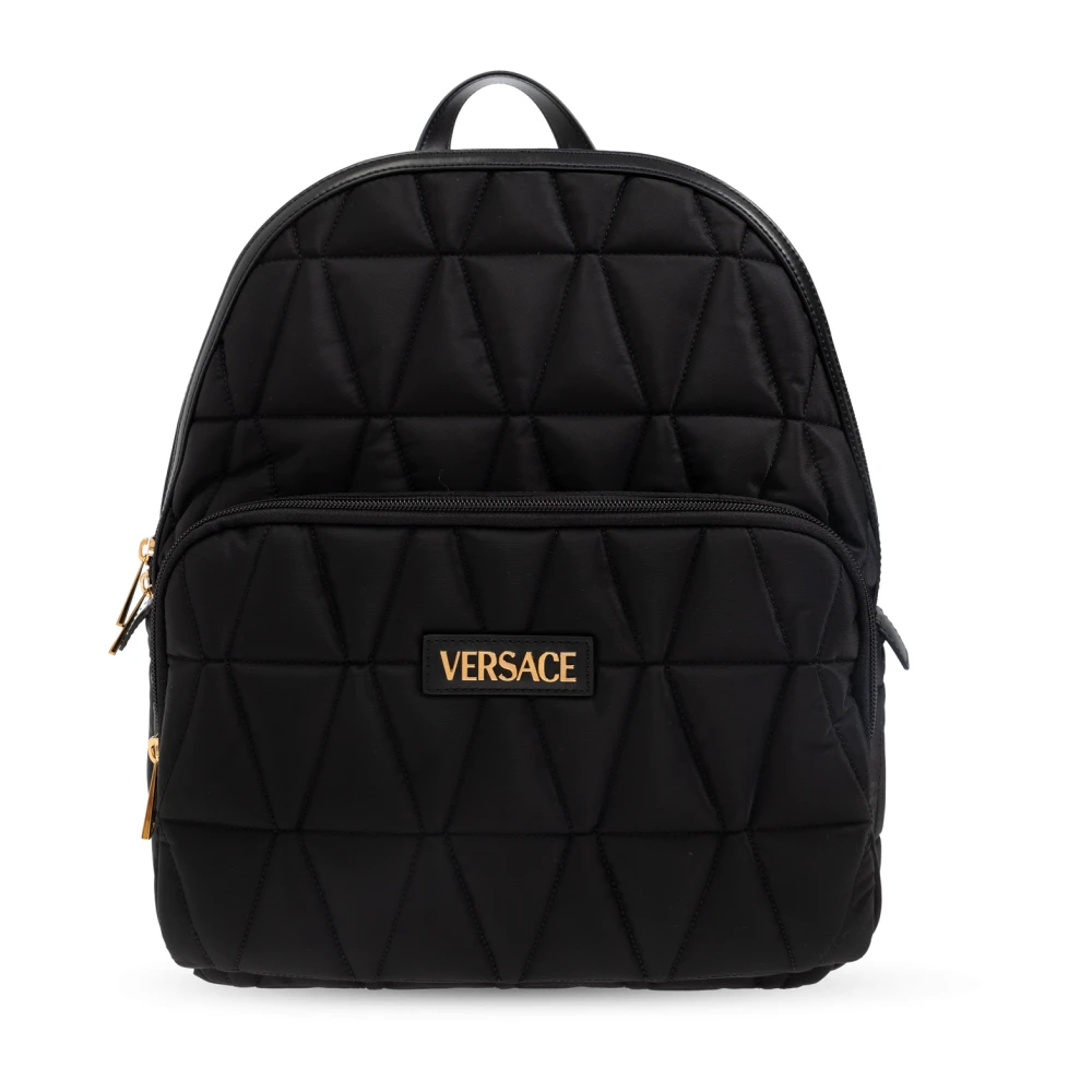 Versace Rugzak met logopatch Black Heren