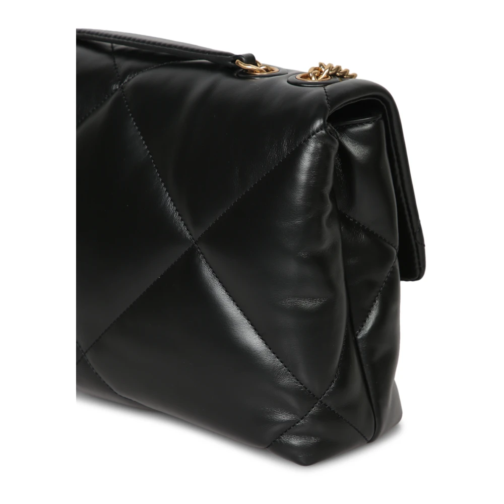 TORY BURCH Zwarte Gewatteerde Leren Schoudertas Black Dames