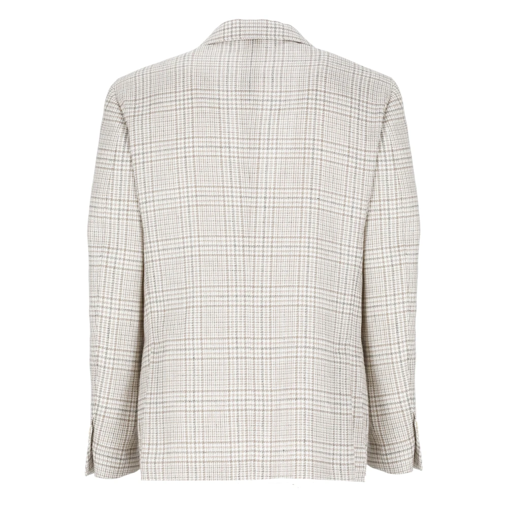 Lardini Beige Katoenen Jas met Peak Revers Beige Heren