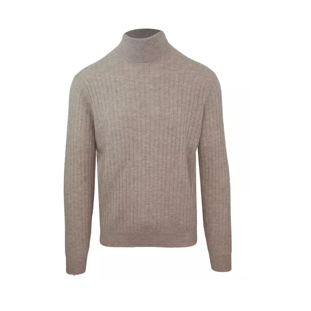 Malo Kasjmierwol Ribgebreide Coltrui Beige Dames