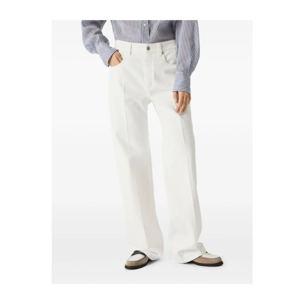 BRUNELLO CUCINELLI Moderne broek voor eigentijdse stijl White Dames
