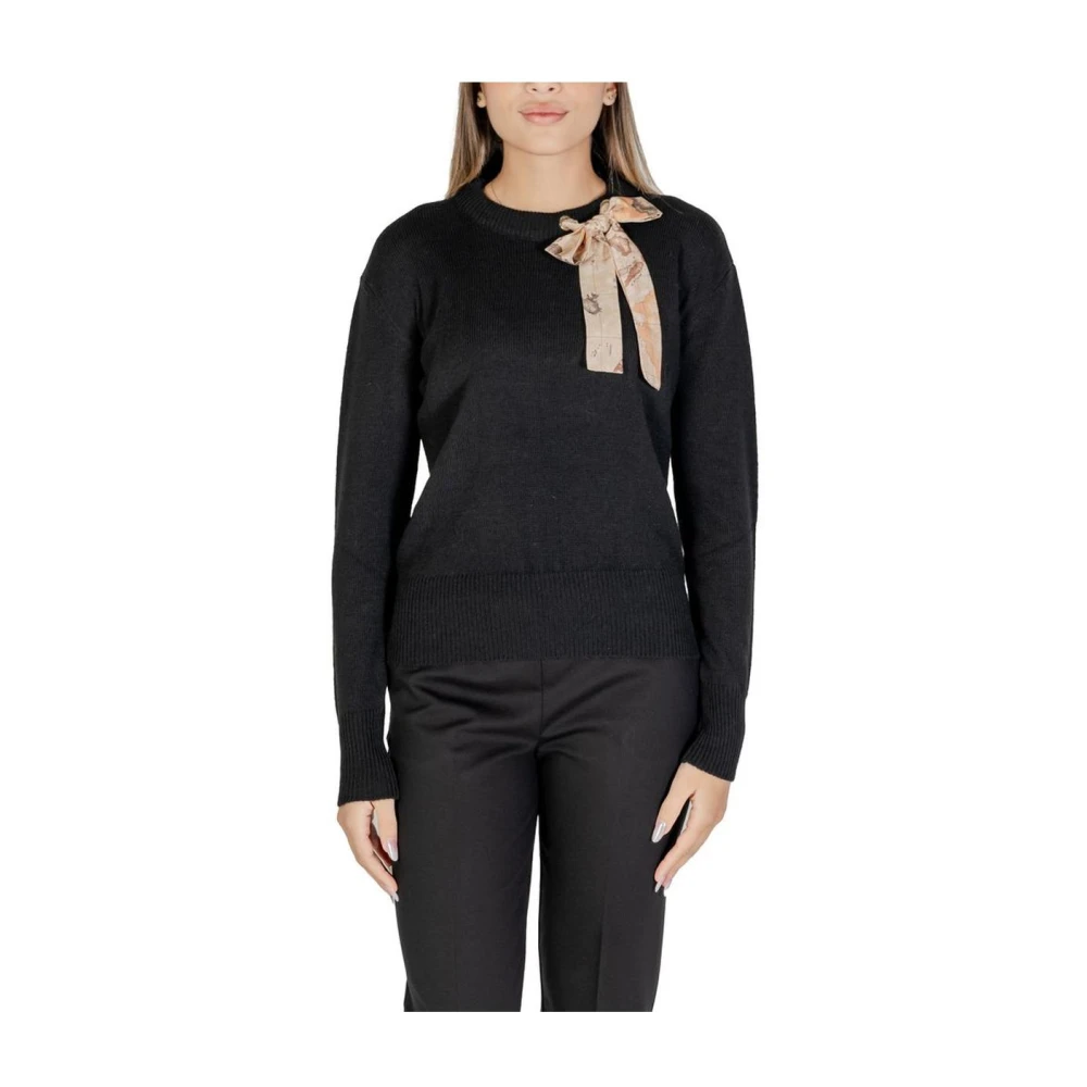 Alviero Martini 1a Classe Zwarte Polyester Gebreide Trui Black Dames