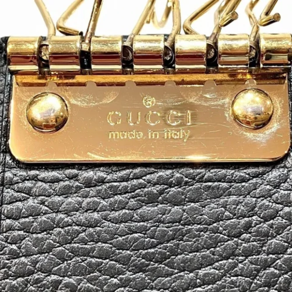 Gucci Vintage Pre-owned Leather key-holders Black Dames