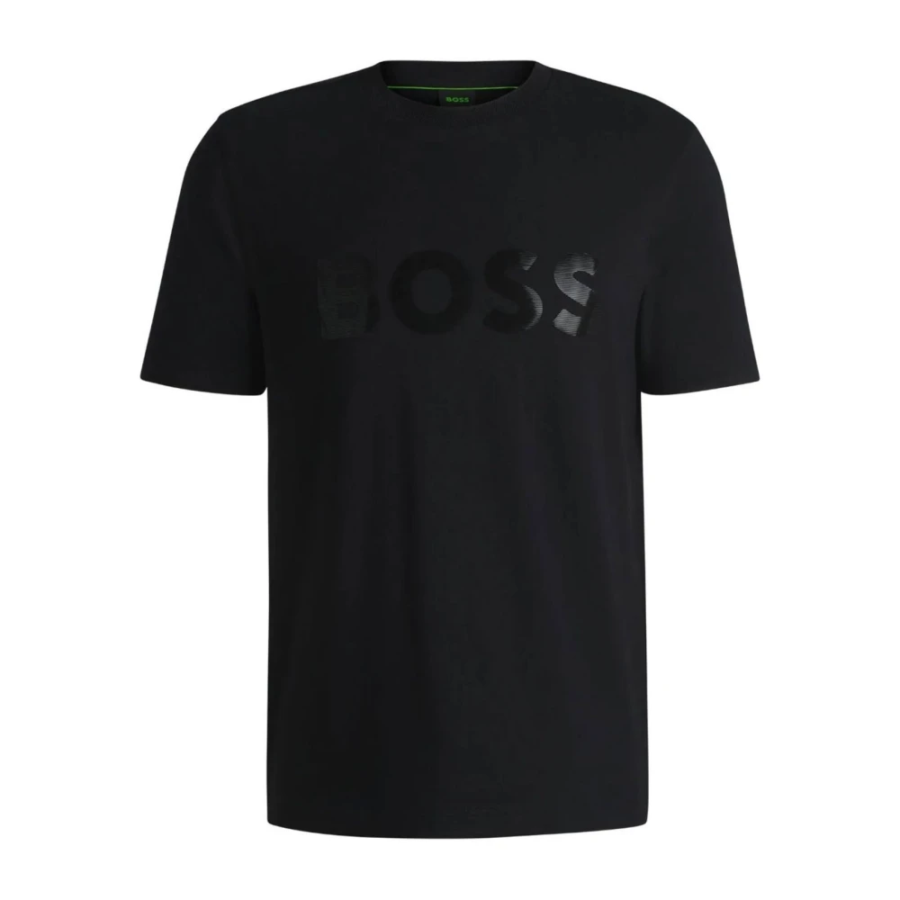 Hugo Boss Spiegel Logo T-shirt Eco Vriendelijk Black Heren