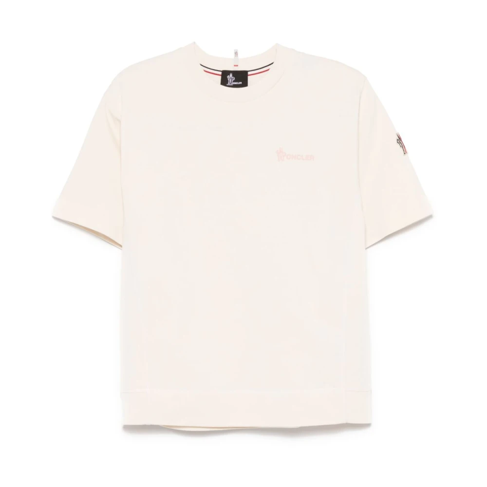 Moncler Beige T-Shirts, Female, S, White T-Shirt Women's Clothing
