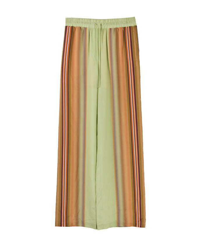 pantalon-large-soie-raye-vert