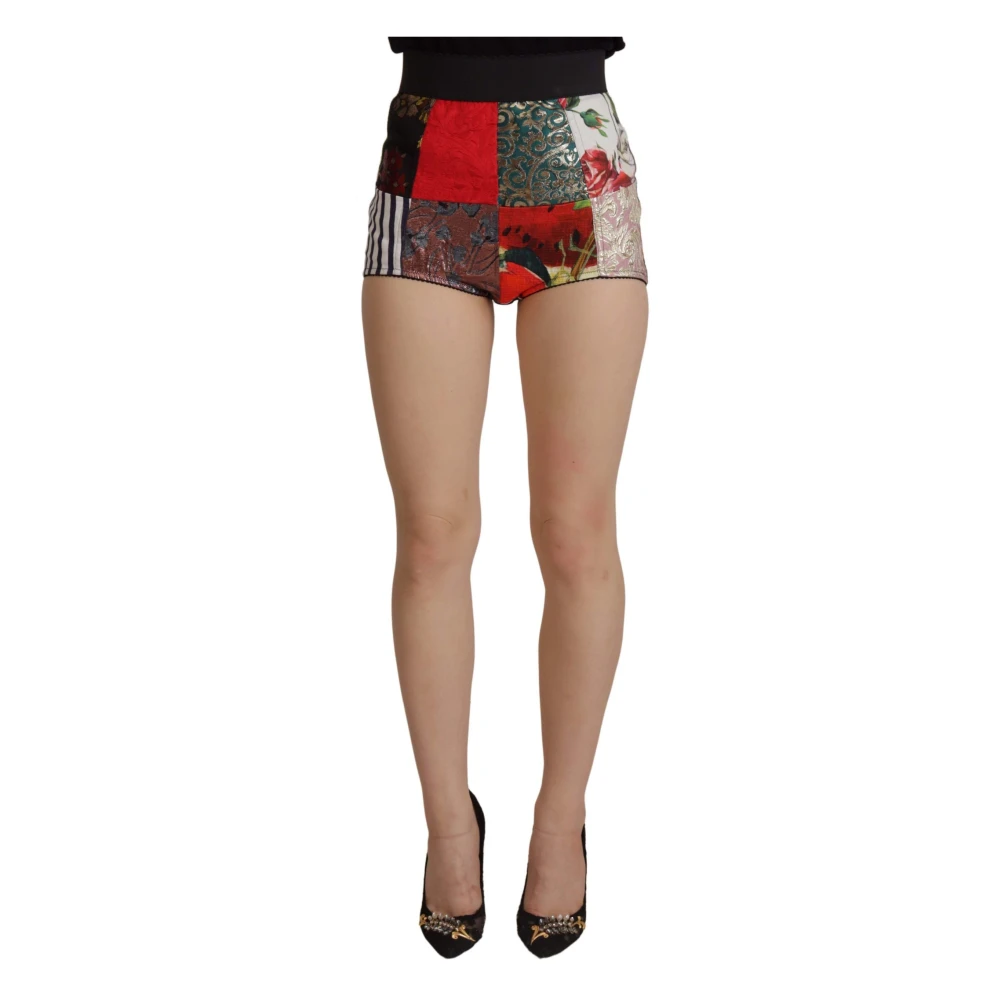Dolce & Gabbana Women's Multicolor Patchwork Jacquard Shorts