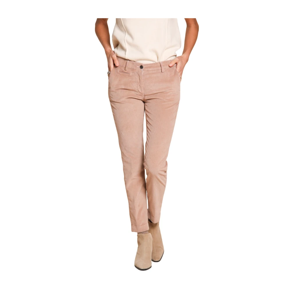 Mason's Women's Pink Chinos, Xs, Corduroy Slim Fit Chino Trousers