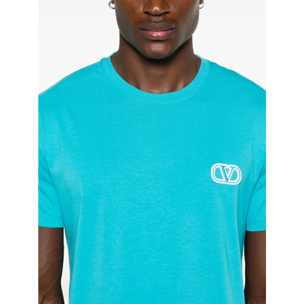 Valentino Garavani Heldere Blauwe T-Shirts Polos Blue Heren