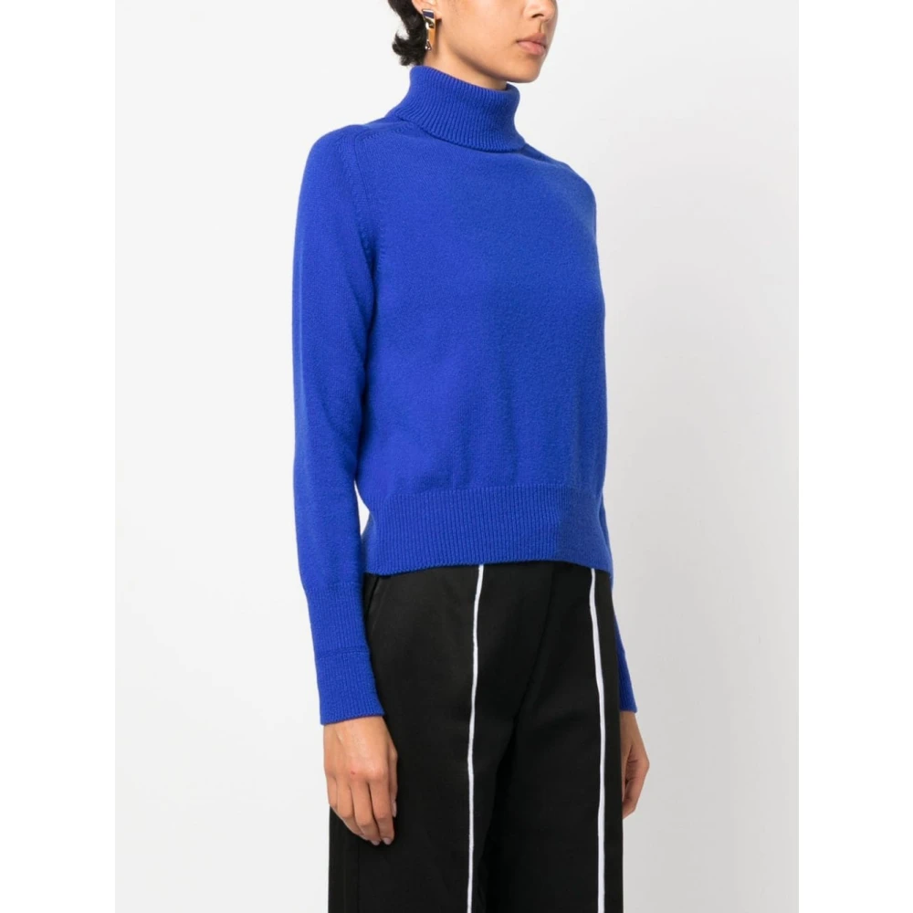 Victoria Beckham Kobaltblauwe Roll-Neck Sweater Blue Dames
