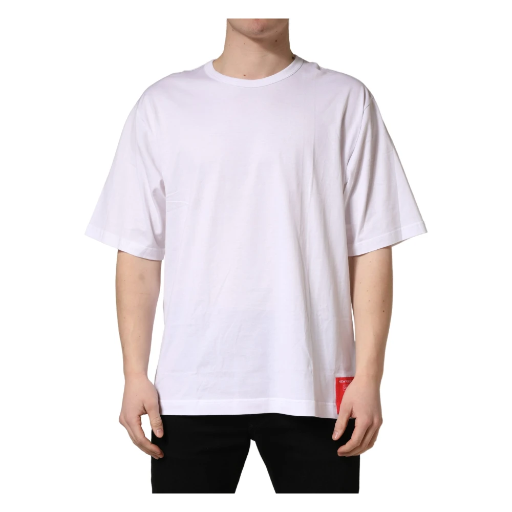 Dolce & Gabbana White Short Sleeves Crew Neck T-Shirt - Male - T-Shirts - L - Tops