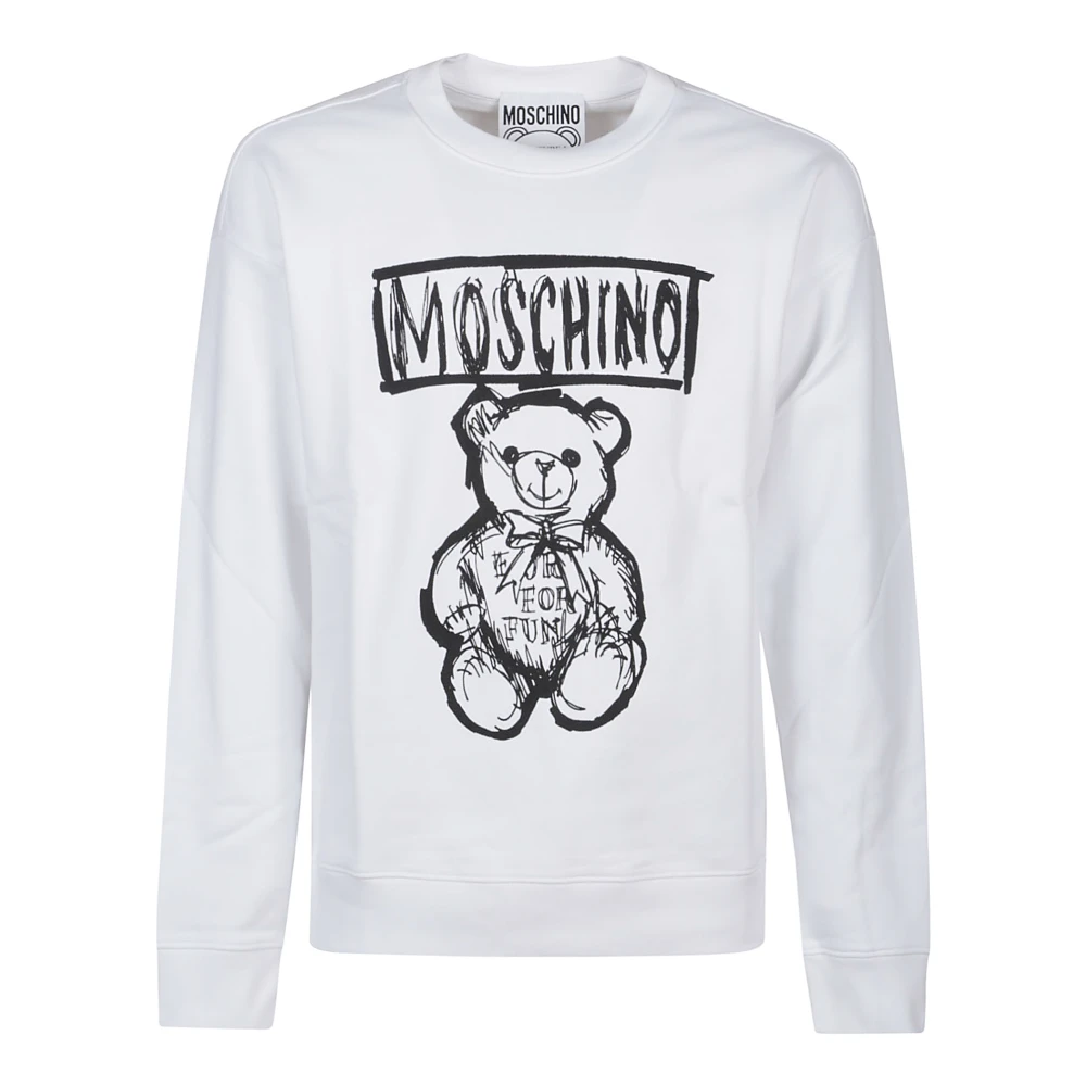 Moschino Schattige Beer Print Sweater White Heren