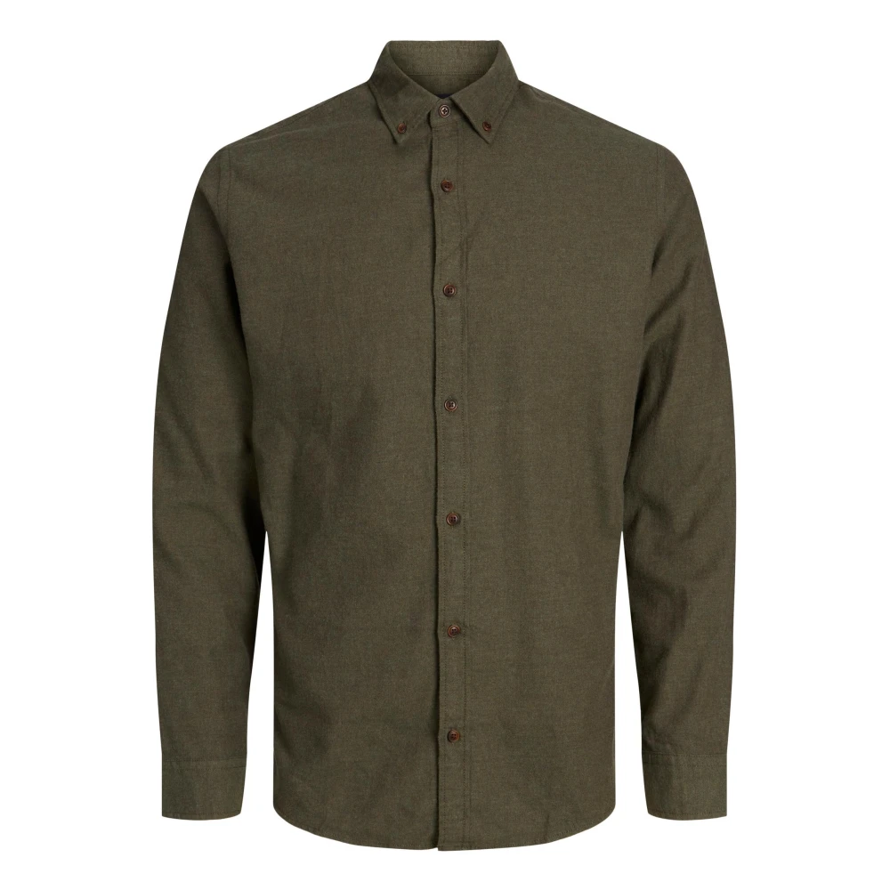 Jack & jones Casual Slim-Fit Button-Down Overhemd Green Heren