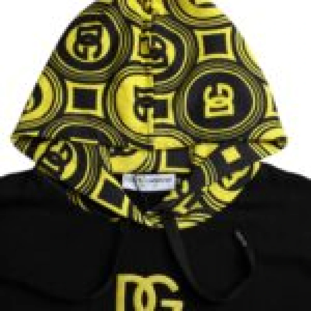 Dolce & Gabbana Zwart Logo Hoodie van Katoen Black Heren