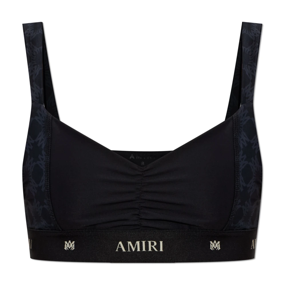 Amiri Women's Black Logo Top - Sleeveless Tops - S - Tops