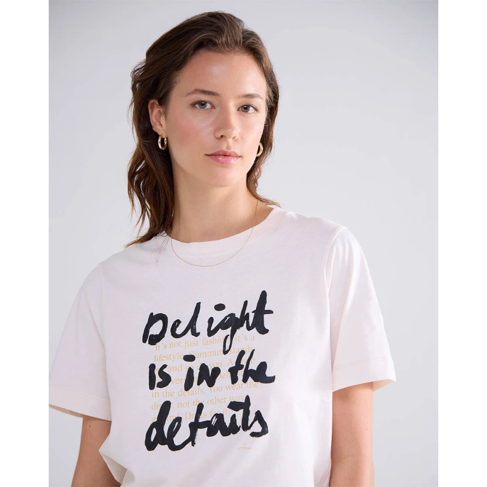 Summum Woman Ronde hals T-shirt in diverse kleuren Beige Dames