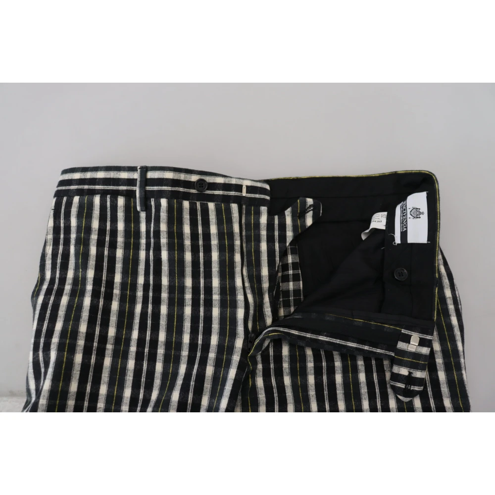 Bencivenga Elegante Zwart & Wit Broek Black Heren