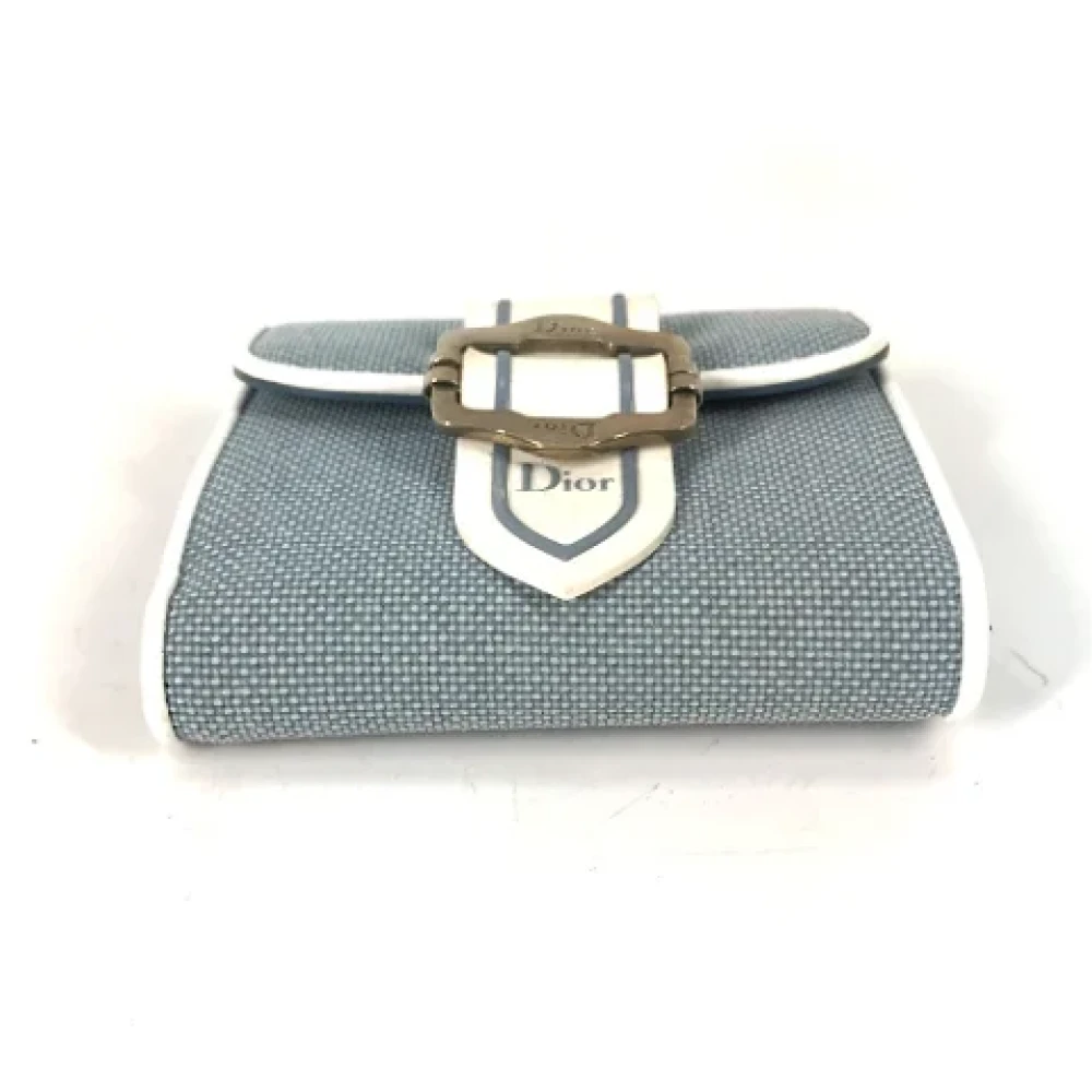 Dior Vintage Pre-owned Canvas wallets Blue Dames