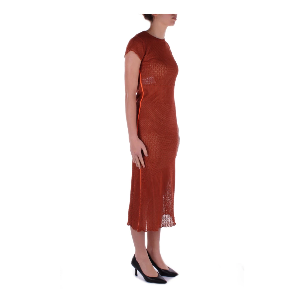 pinko Bruine Mesh Jurk Brown Dames
