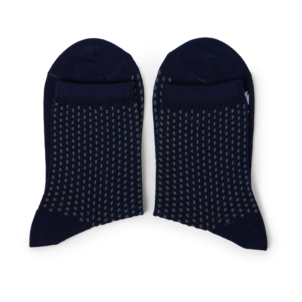 Iceberg Blauwe geperforeerde sokken met contrasterend jacquard logo Blue Dames