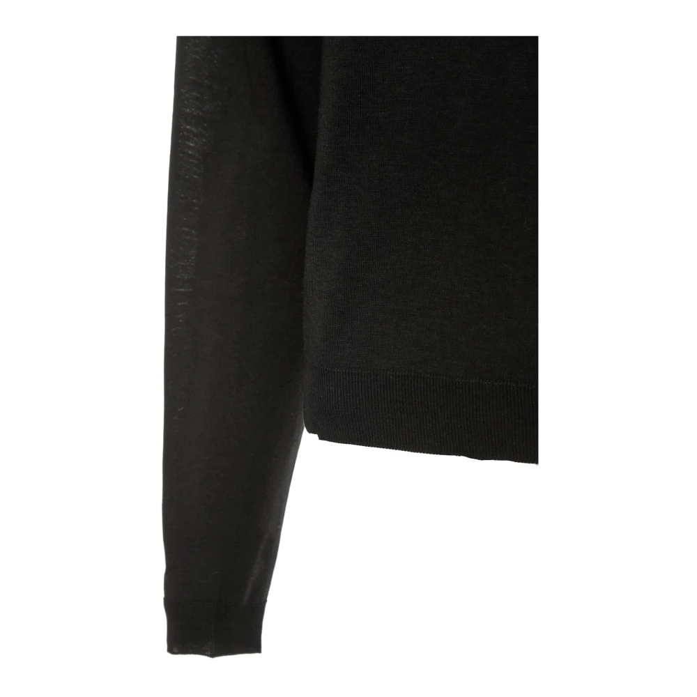 drykorn Relaxed Fit Longsleeve met vallende kraag Black Heren